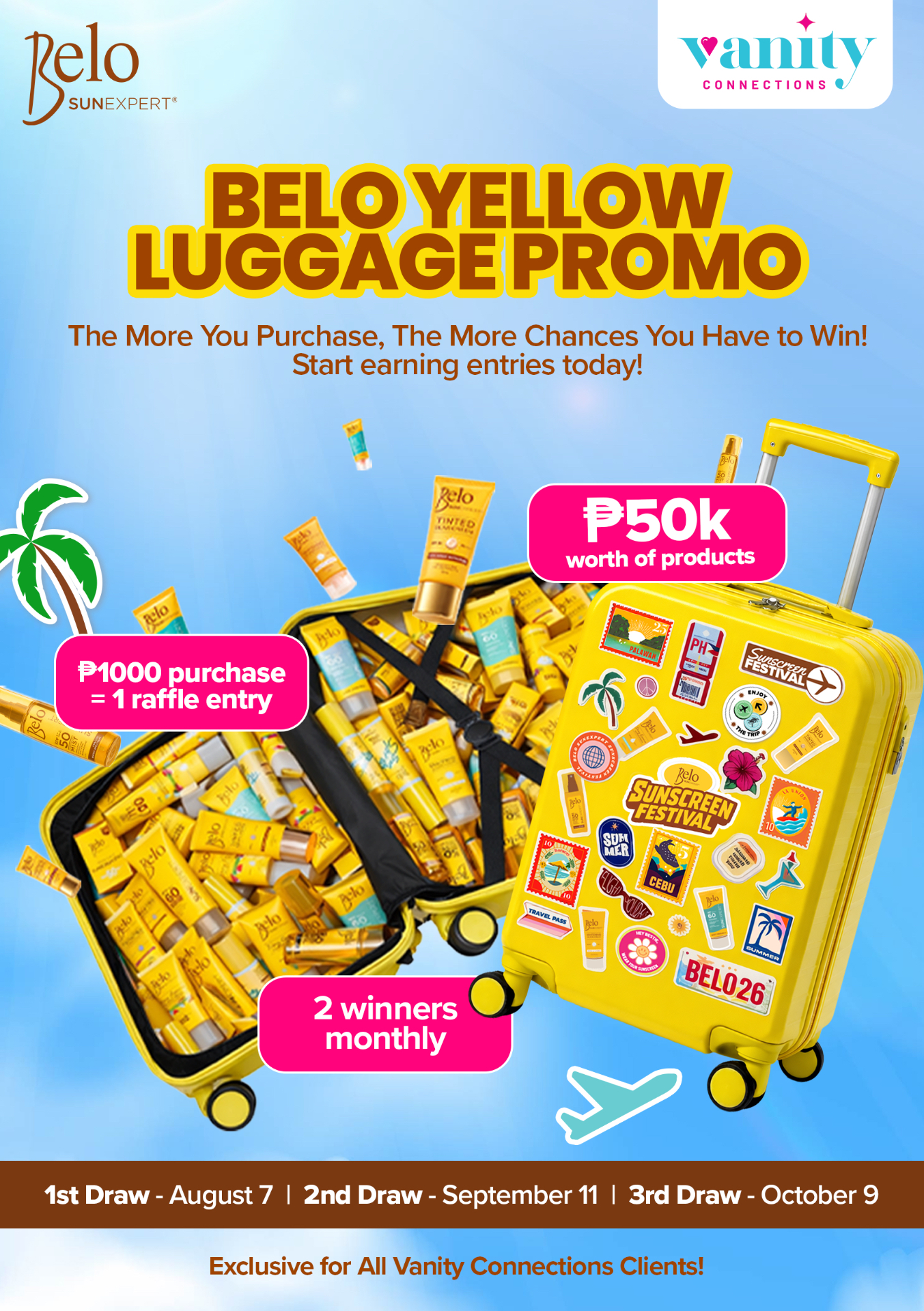 Belo Yellow Luggage Promo — Win a SunEx Luggage filled with Belo products
